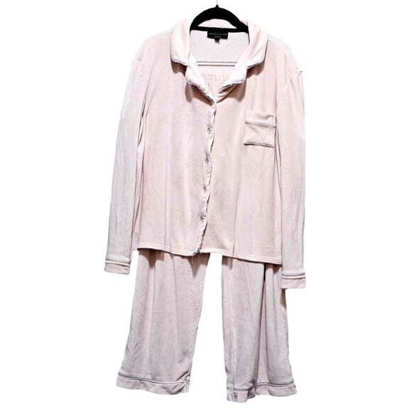 House Of Harlow 1960 Women's Pink Button-Down Pajama Set Size M - Picture 2 of 14